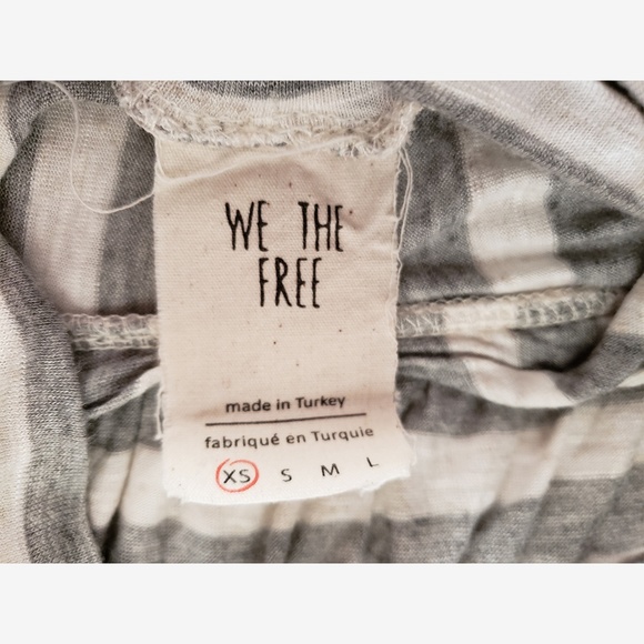 We the Free Gray White Striped Mock Neck Top XS - Picture 5 of 5